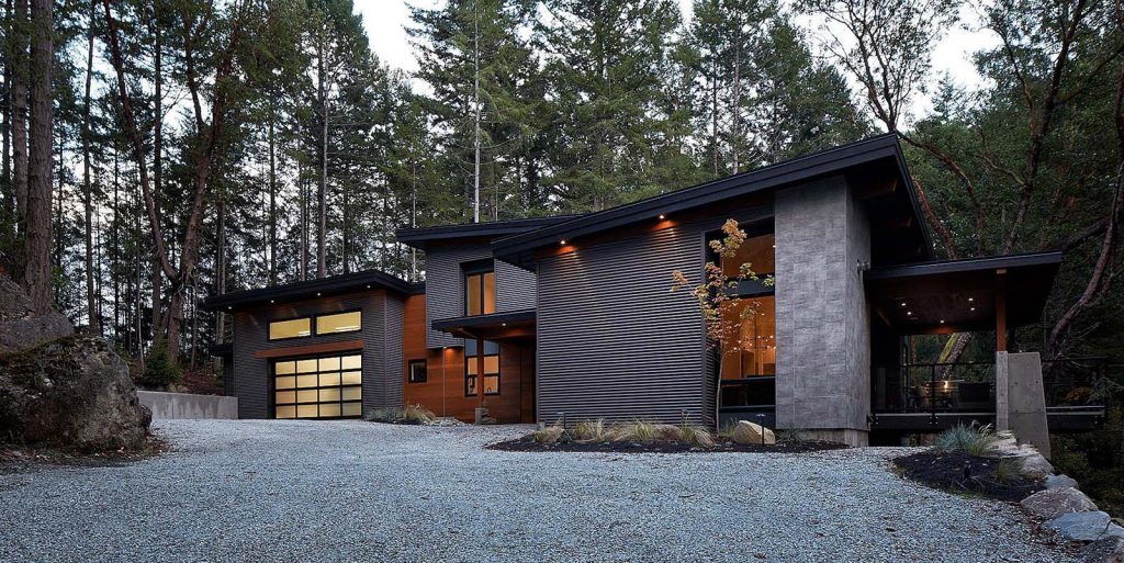 Modern black siding