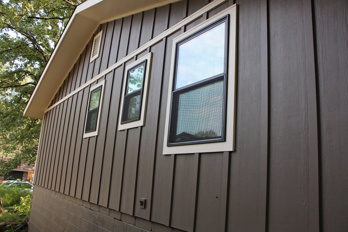 Siding around garage door